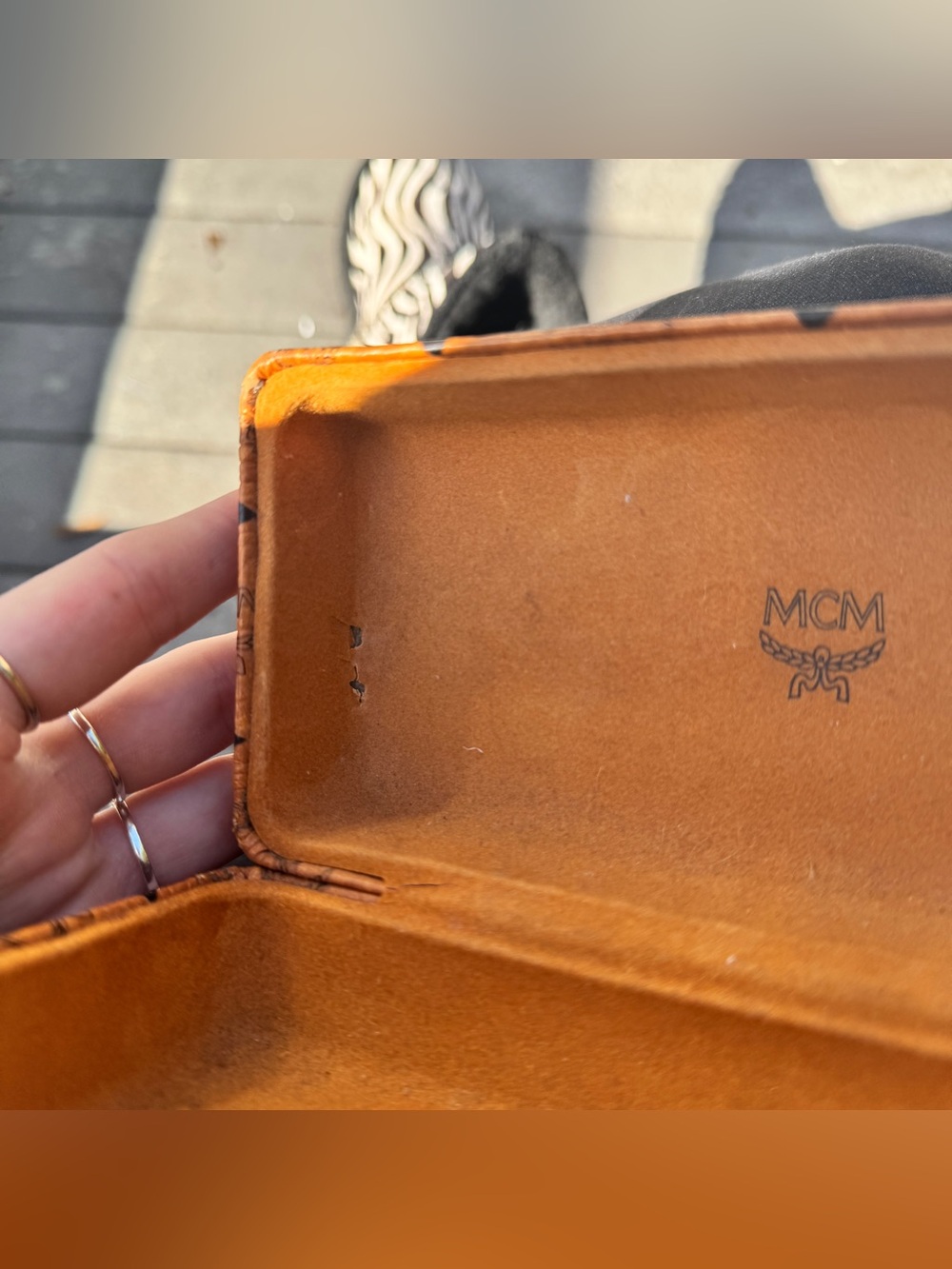 MCM Cognac Visetos Logo Leather Sunglasses Case - Picture 11 of 11